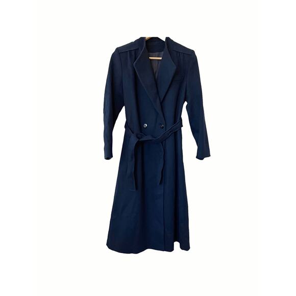 Vintage Navy Blue Wool Coat Size S